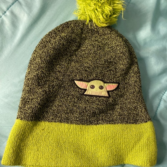 Kids' Green and Brown Beanie with Character Design - Picture 2 of 3